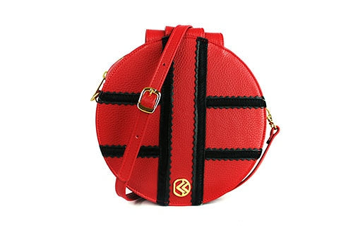 Round shoulder bag Red