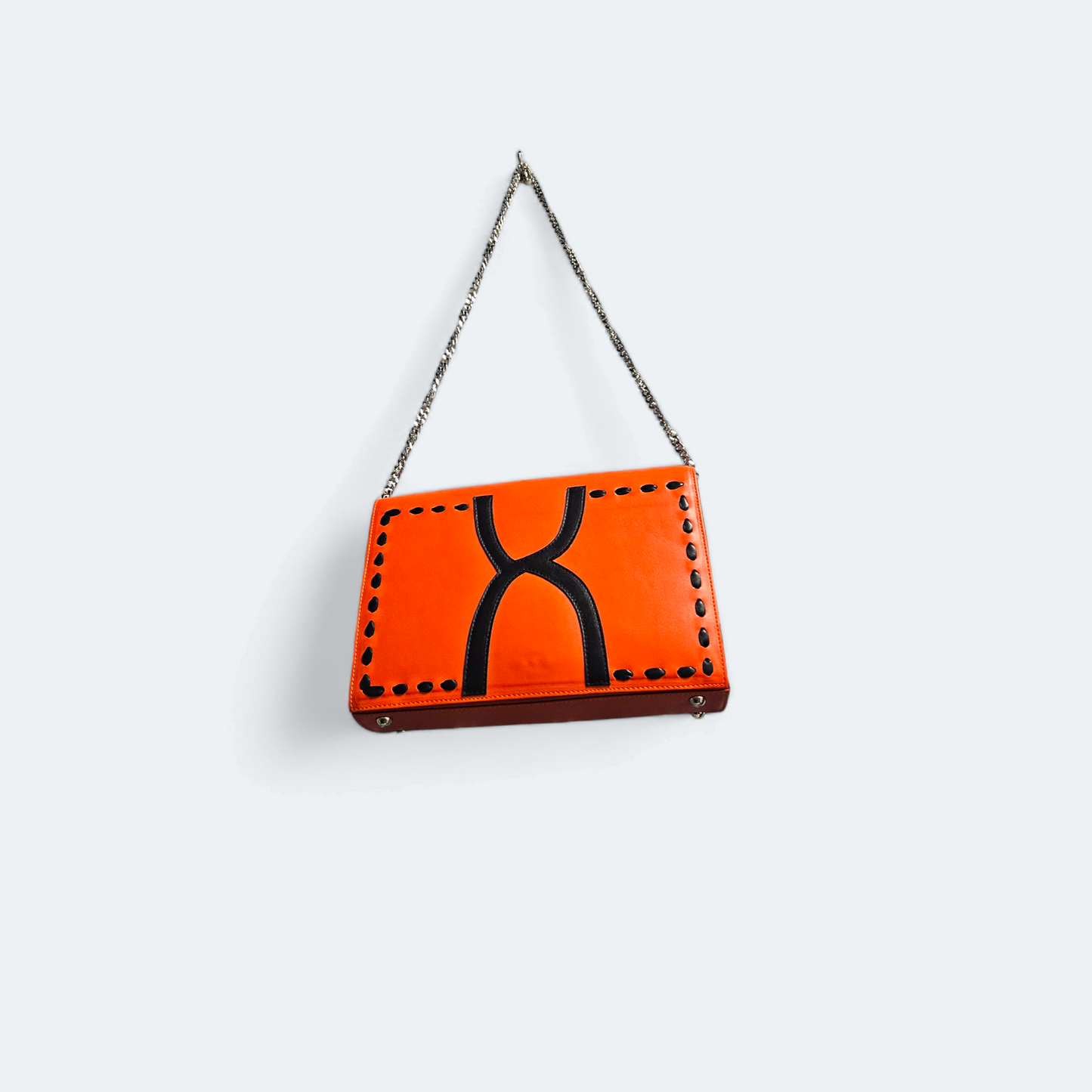 Orange chain shoulder bag