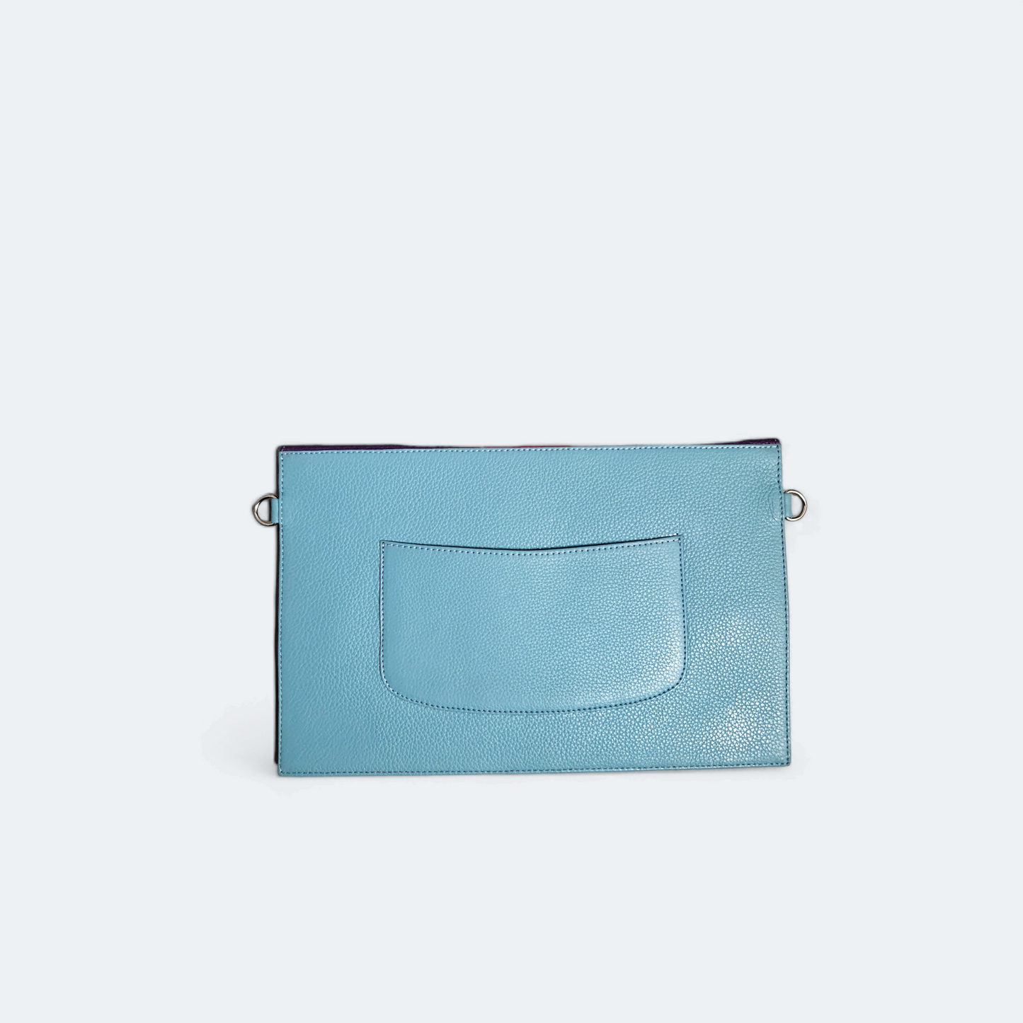 Multicolored turquoise blue pouch