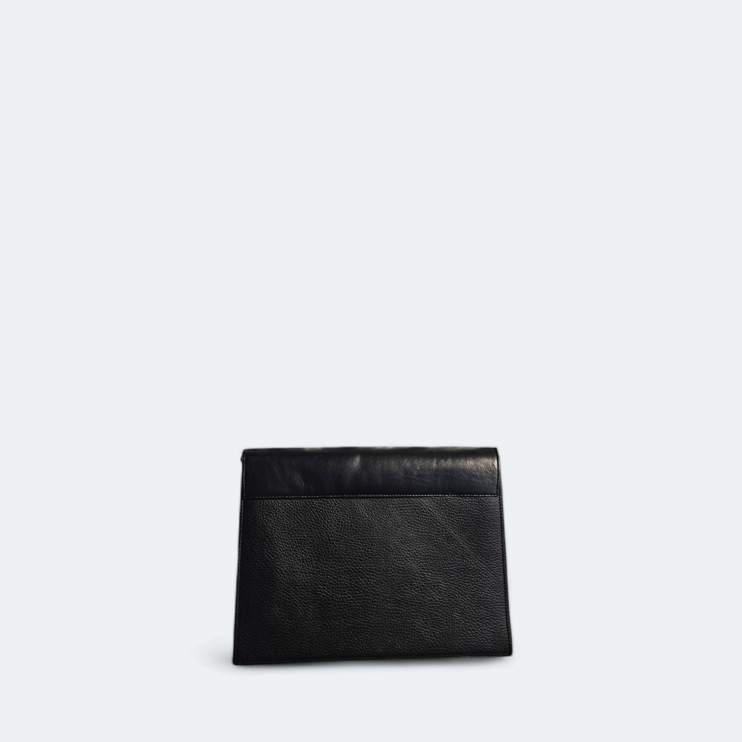 Black leather shoulder bag with pattern