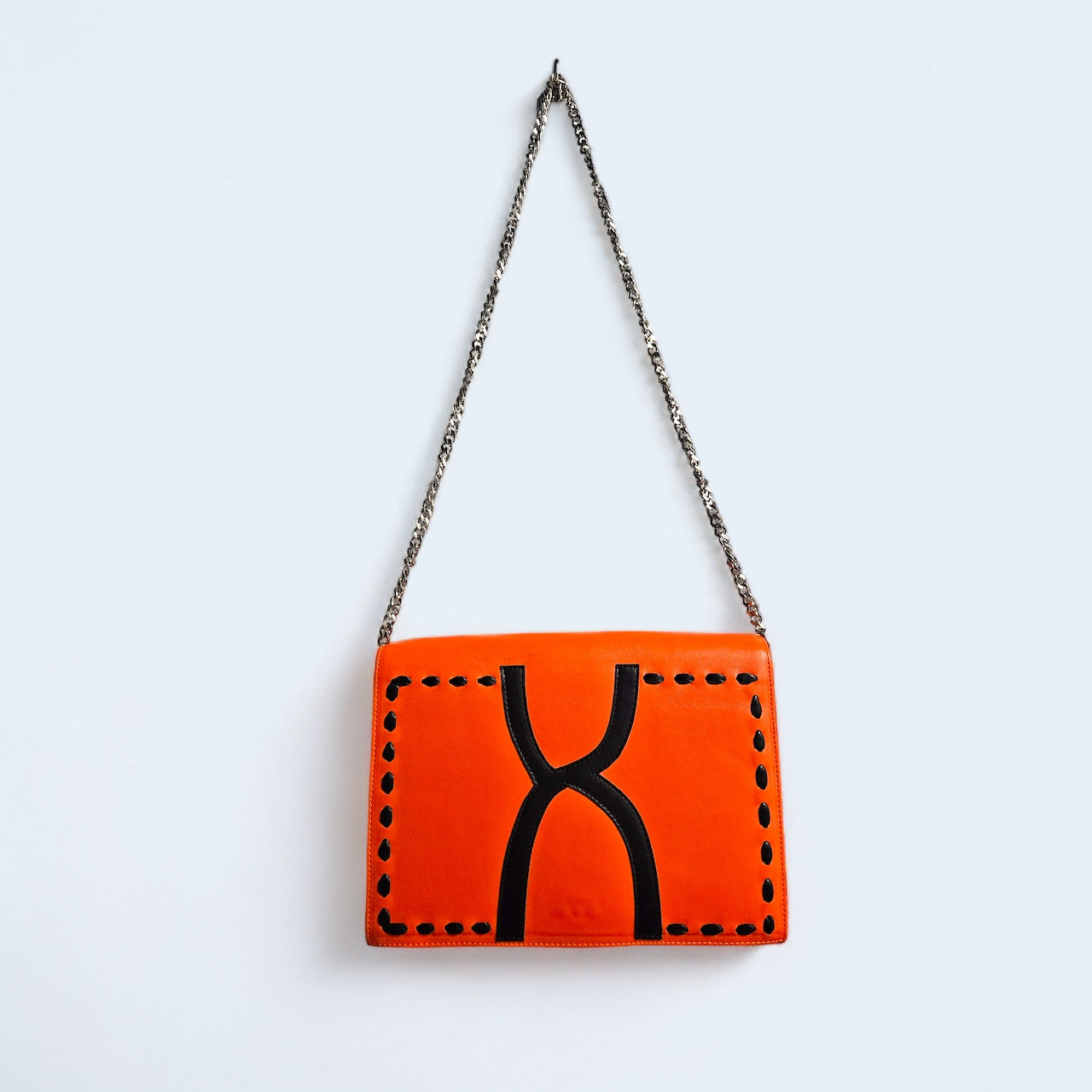 Orange chain shoulder bag